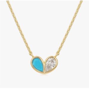 18K Gold Heart Waterdrop Necklace